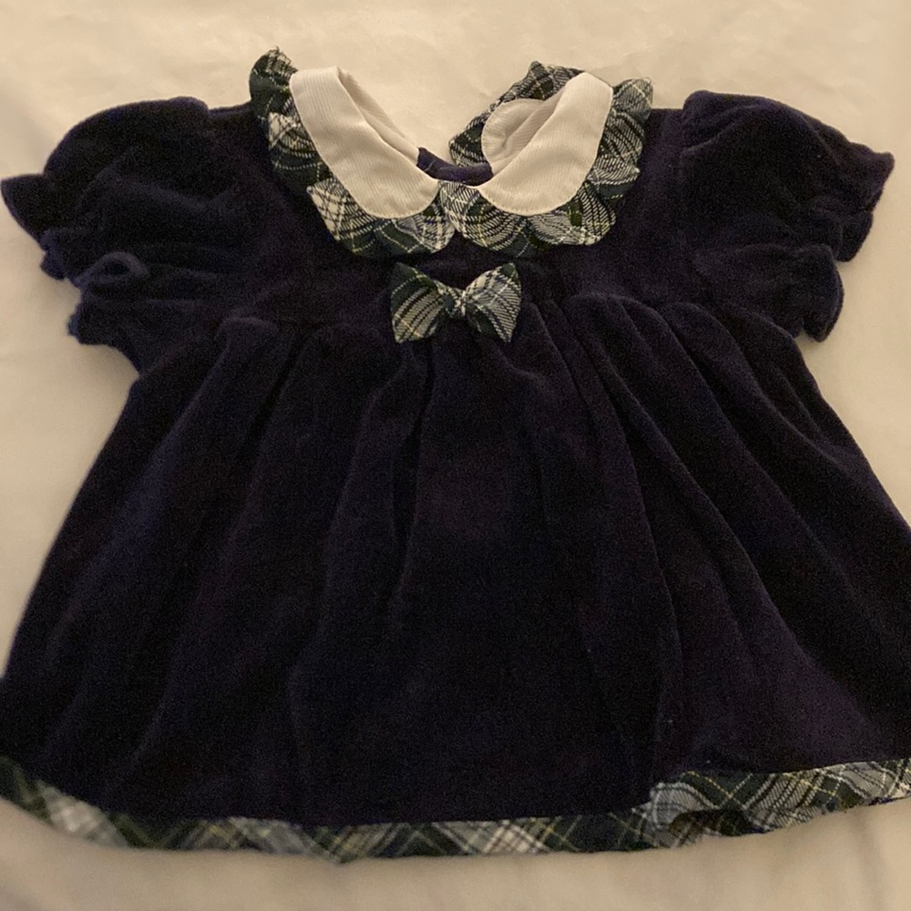 Navy velour dress